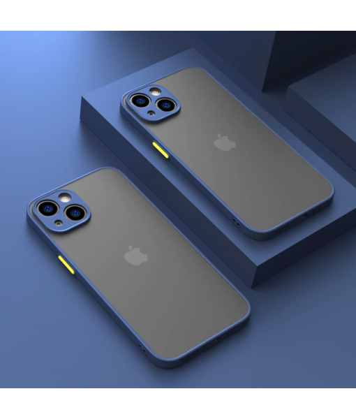 Husa iPhone 12 Pro Max, Plastic Dur cu protectie camera, Albastru